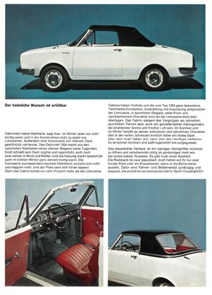 Glas 1304 Cabrio Prospekt 1967